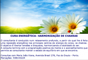 Portugal: CURA ENERGÉTICA com Maria João Viana Portugal: CURA ENERGÉTICA com Maria João Viana
