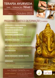 Portugal: Curso Técnico de Terapia Ayurveda Nível I 180H no Espaço Ganesha em Lisboa