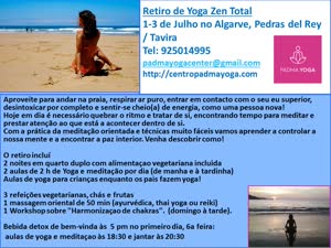 Portugal: RETIRO DE YOGA ZEN TOTAL – Yoga e Meditação tântrica – Tavira, Algarve
