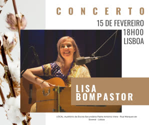 Portugal: Lisa Bompastor em Concerto – Lisboa – 15 Fev 2020