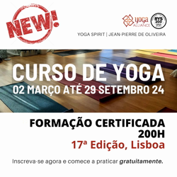 Portugal: Curso de Yoga – Formação Certificada de Professores – c/ Jean-Pierre de Oliveira